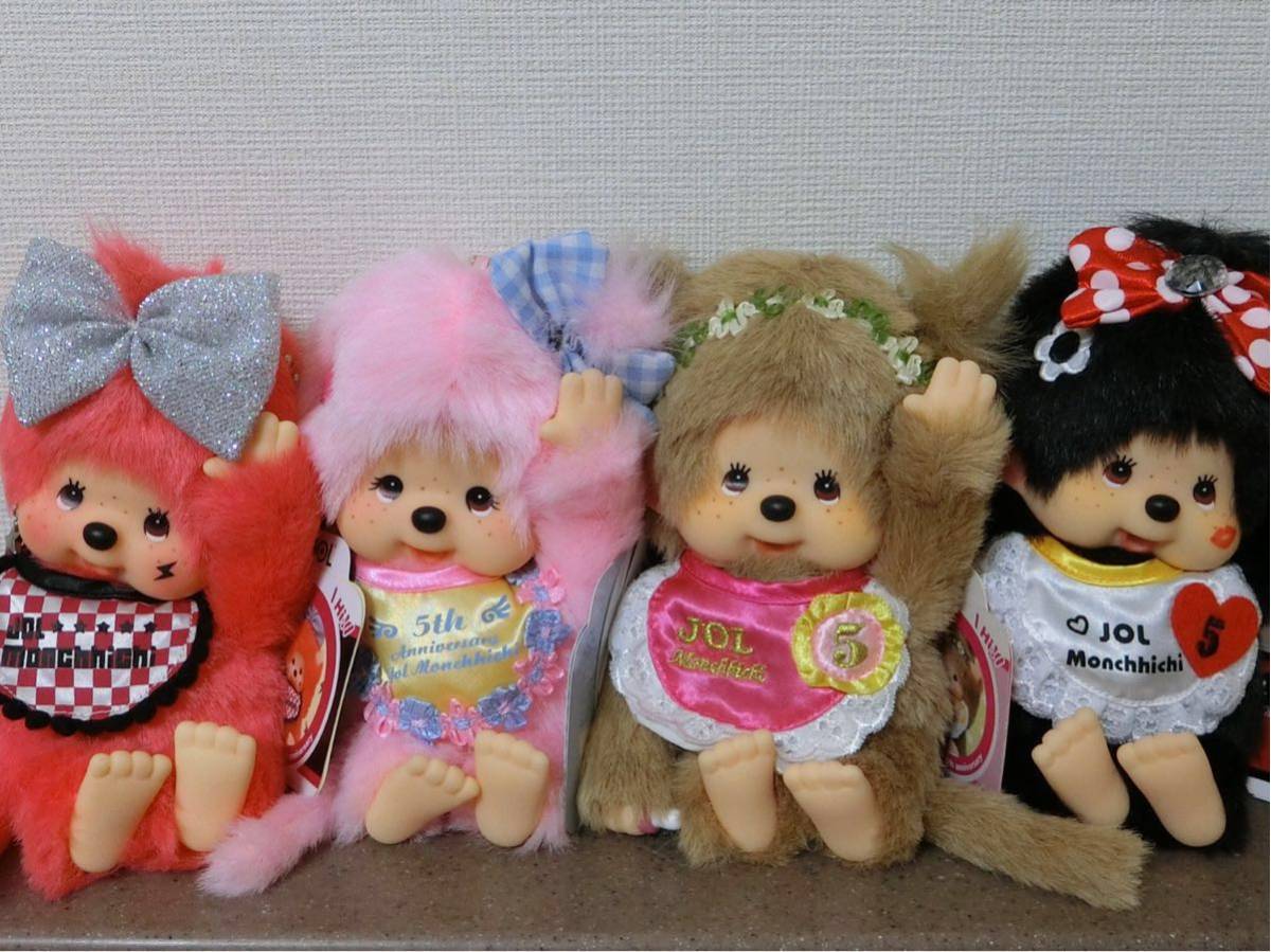 キャラクターグッズ モンチッチ JOLコラボ 5周年記念 ぬいぐるみ ピンク