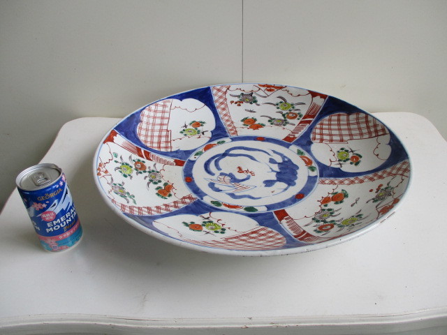 ☆伊万里☆飾り皿☆大皿☆染付☆古伊万里？☆直径約45cm☆古美術