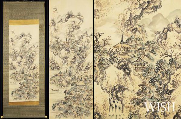 【真作】池大雅/福禄寿画賛/掛軸☆宝船☆Y-937　JM 模写/池大雅/竹菊画賛/花図/掛軸☆宝船☆AL-117 模写/池大雅/竹菊画賛