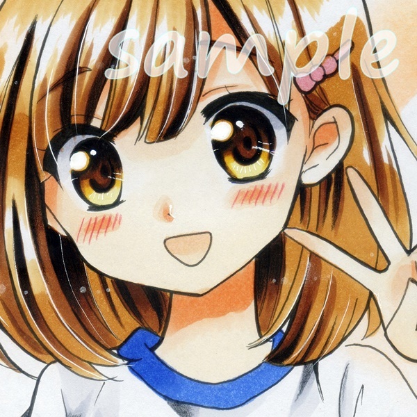 色紙 オリジナル 体操服の女の子 同人手描きイラスト 直筆 】(手描き