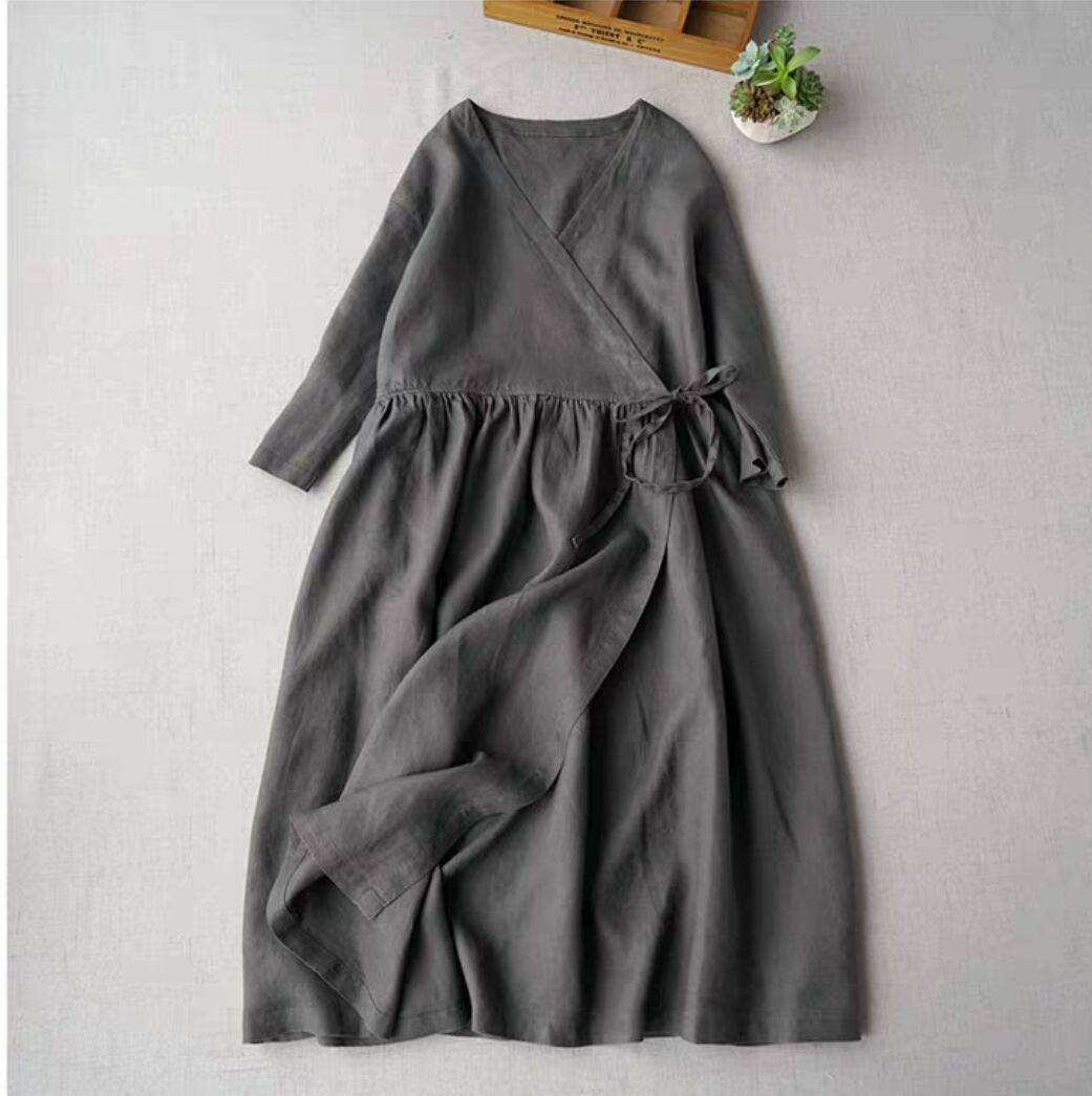 入手困難！100%リネン ストラップ レディース カーディガン 七分袖 簡素 ワンピースひざ丈スカートロングスカート スカートF_124 カーディガン レディース 一部店舗・WEB限定カラーあり》リネン混Vネックカーディガン リネン リネン100%（カーディガン・ボレロ｜トップス）：レディース UVリネンタッチカーディガン