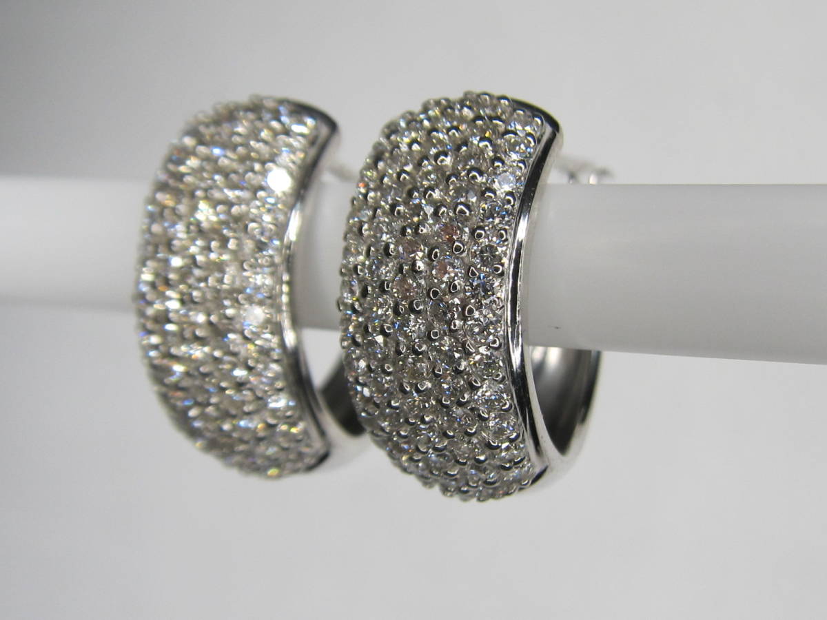 1円～ K18WG 天然ダイヤ1.00ct ピアス 【送料無料】 【公式通販】