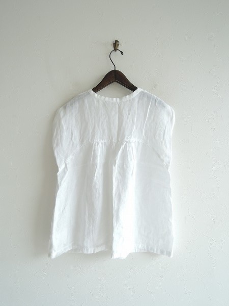 □リゼッタ Lisette *リネンギャザーノースリーブブラウス*シャツ麻