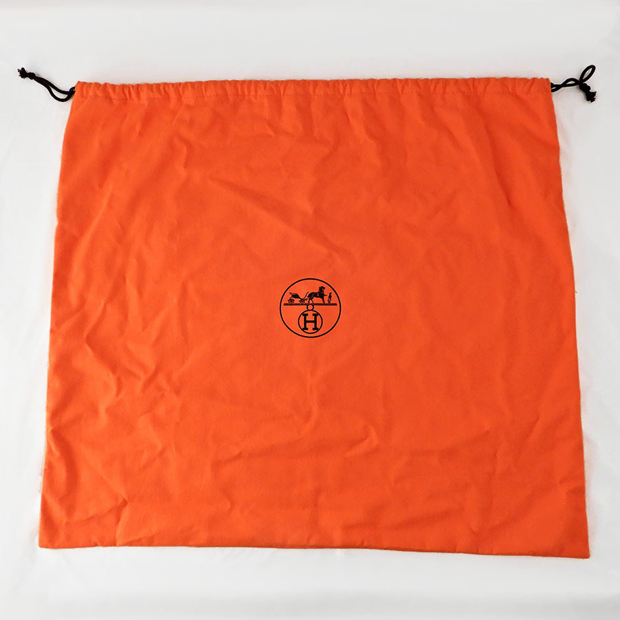 【美品】エルメス HERMES◆保存用巾着袋 オレンジ 大きめ【約60×53㎝】保存袋★3133