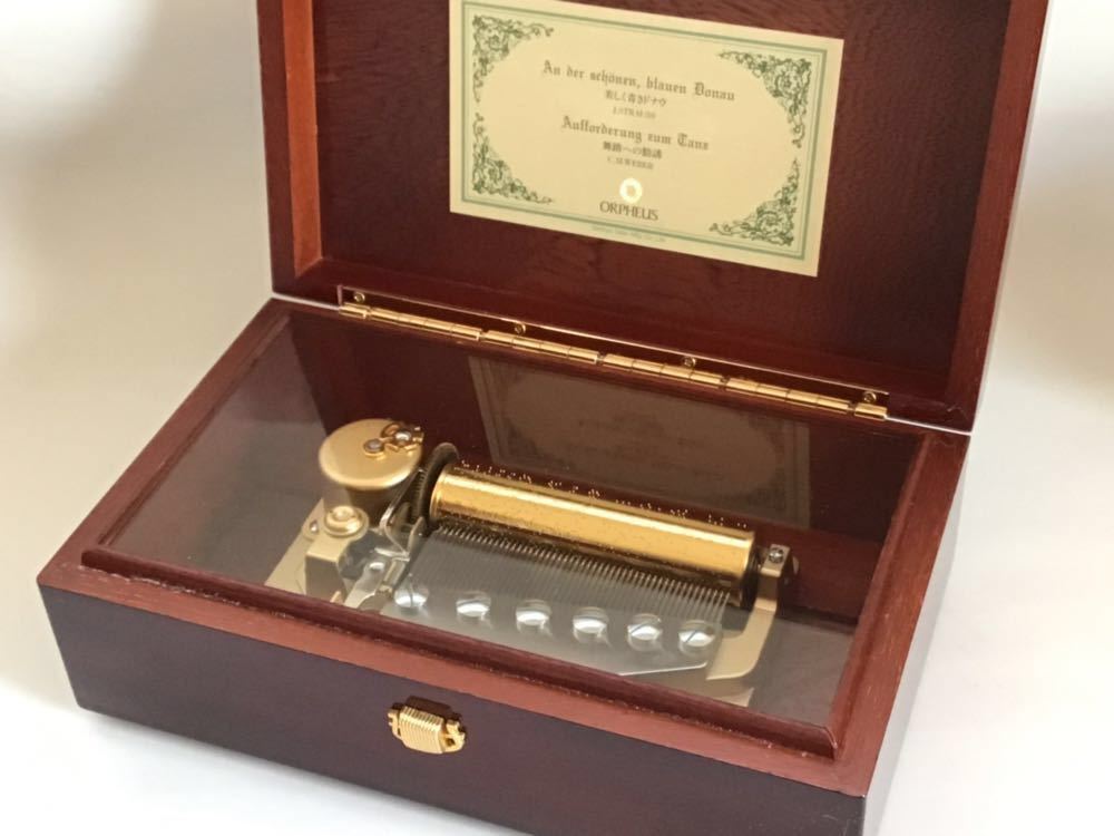 サンキョー オルフェウス マホガニー材 木製オルゴールSankyo SANKYO