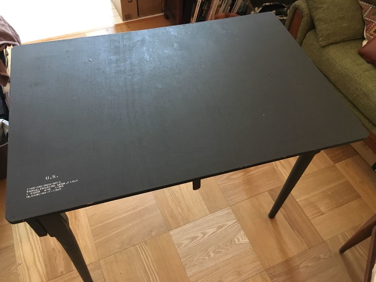 実物 米軍 FOLDING Field Folding フォールディング TABLE USED 丸脚 