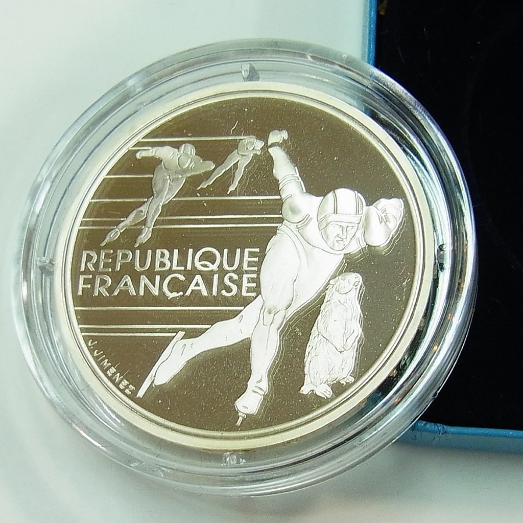 1992 アルベールビル冬季五輪 100フラン銀貨 プルーフ貨幣 1992