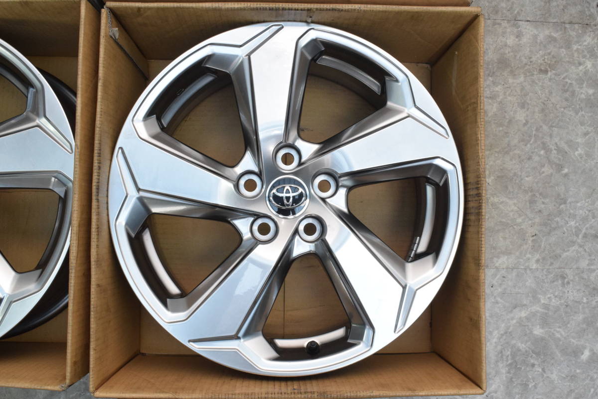 【新車外し】トヨタ 新型 RAV4 純正 18in 7J +35 PCD114.3 4本 ハリアー アルファード ヴェルファイア C-HR 流用 スタッドレス用 納車外し