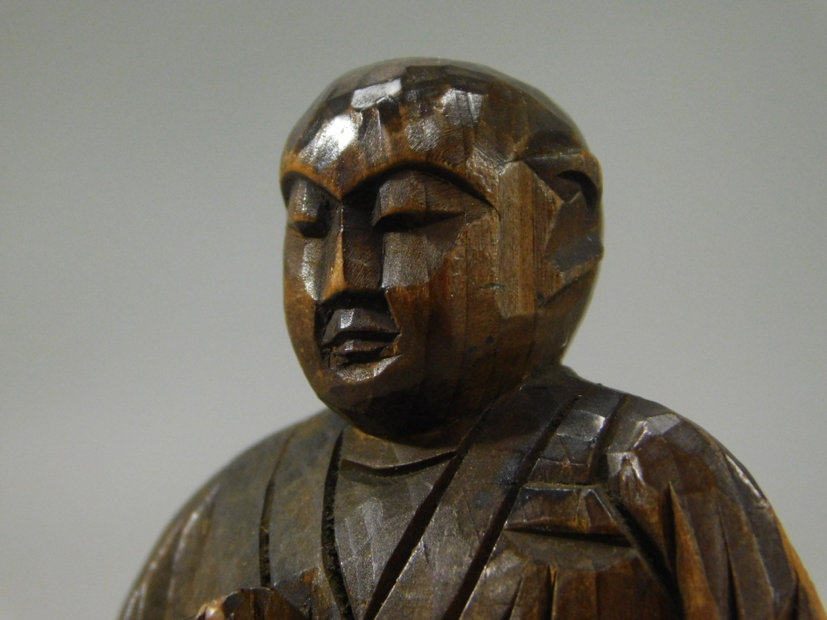 木彫り仏像 日蓮聖人座像 日蓮上人 (日蓮宗 法華経) 桧木製高級