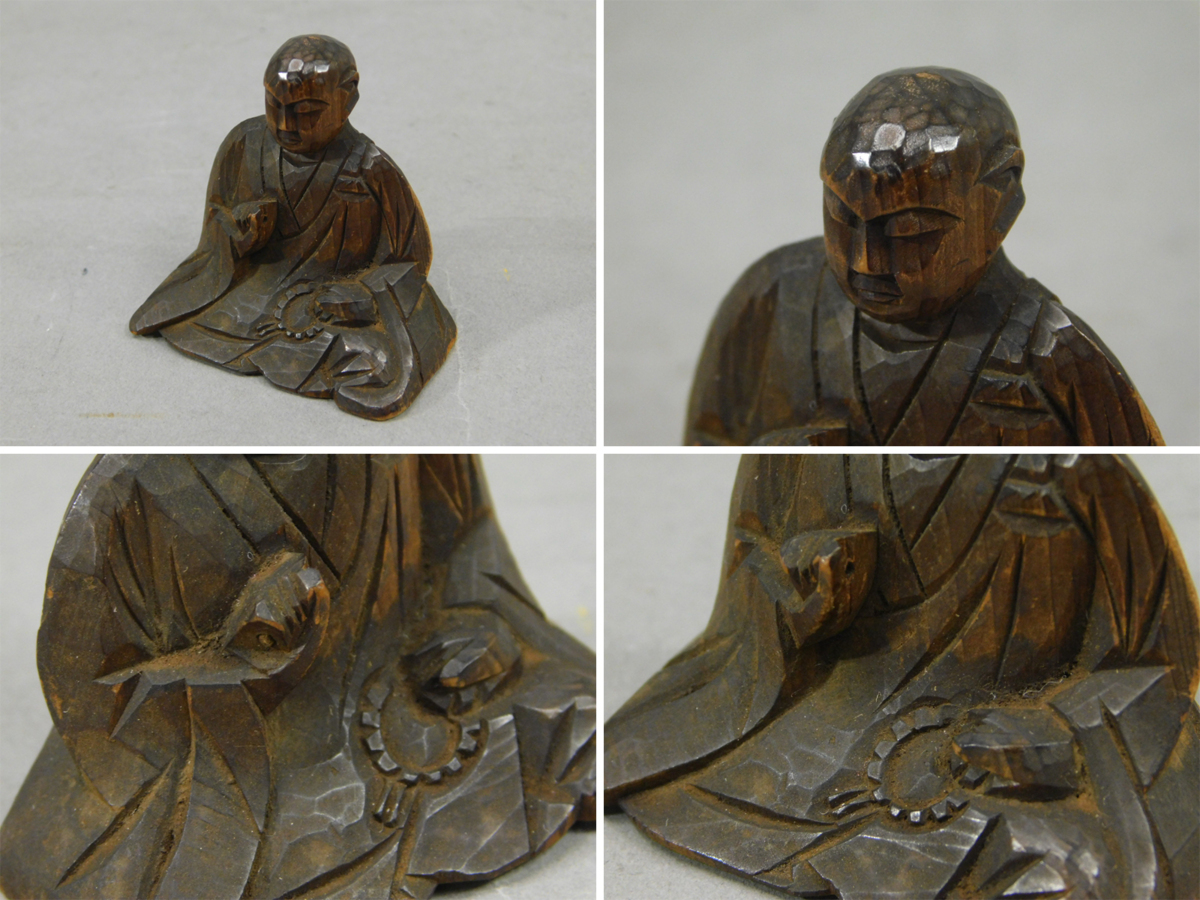 木彫り仏像 日蓮聖人座像 日蓮上人 (日蓮宗 法華経) 桧木製高級