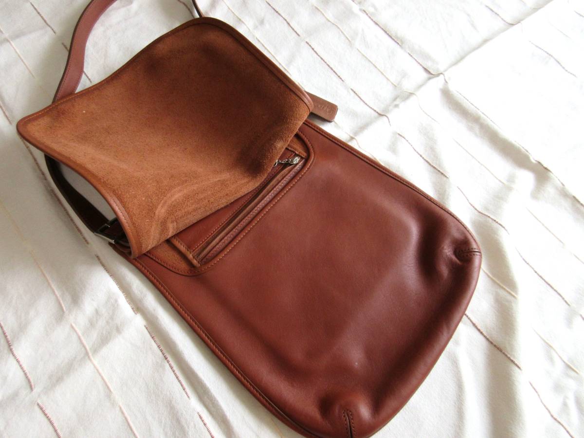 COACH コーチ ショルダーバック 本革レザー 茶ブラウン収納抜群 COACH