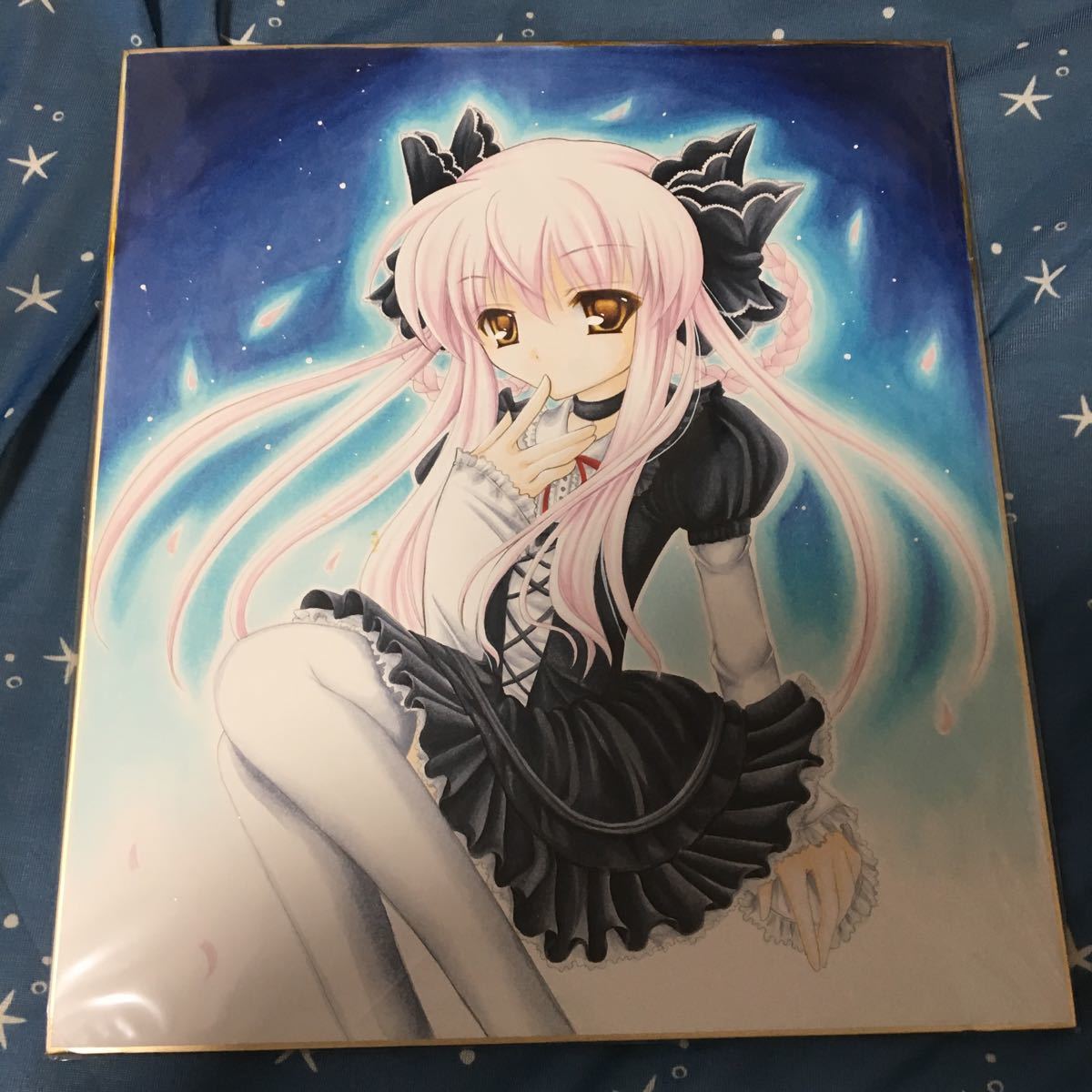 手描き イラスト色紙 D.C.II 2枚セット 朝倉音姫 雪村杏 チビのん 黒猫 