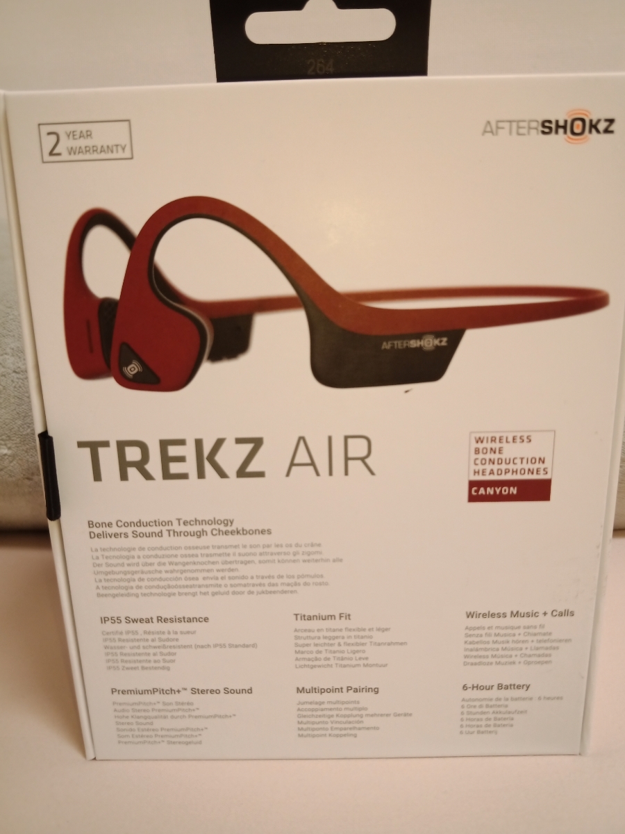 ☆1円スタ!!超美品!骨伝導ワイヤレスヘッドフォンAfterShokz TREKZ AIR AFT-EP-000008　キャニオンレッド