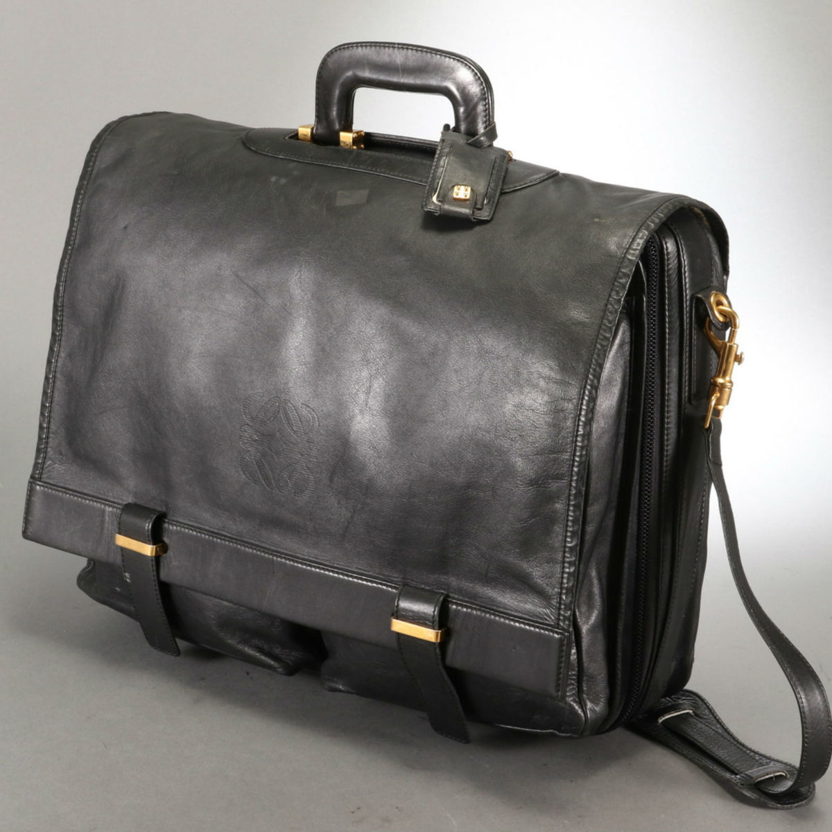 ロエベ ビジネスバッグ アナグラム LOEWE レザー ブリーフケース 