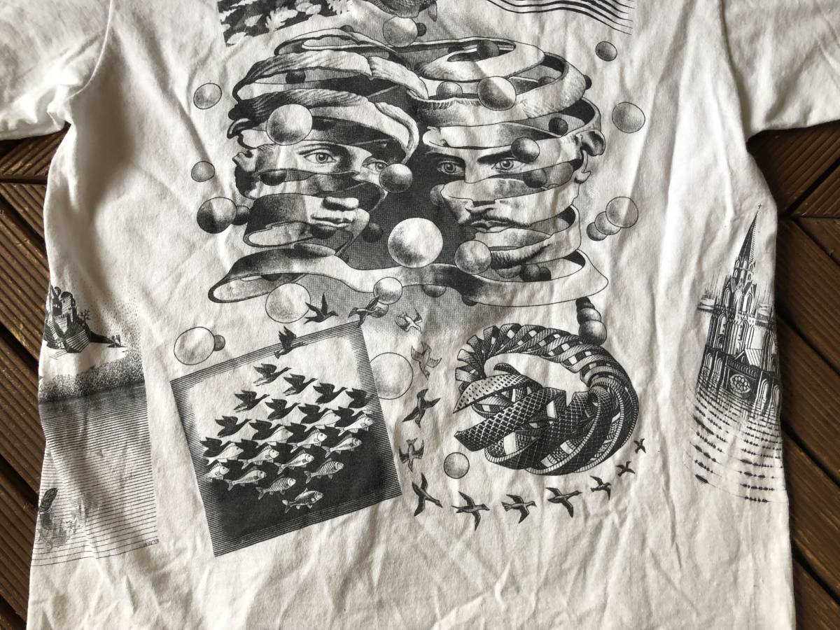 AE21 90s Tシャツ マルチプリント エッシャー アート ヴィンテージ 
