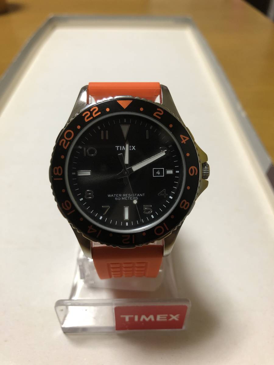 TIMEX タイメックス 腕時計 オレンジ ダイバーズ デプス 希少 Q