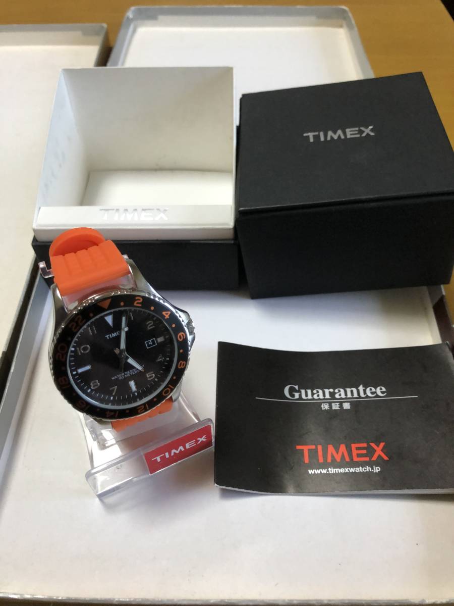 TIMEX タイメックス 腕時計 オレンジ ダイバーズ デプス 希少 Q
