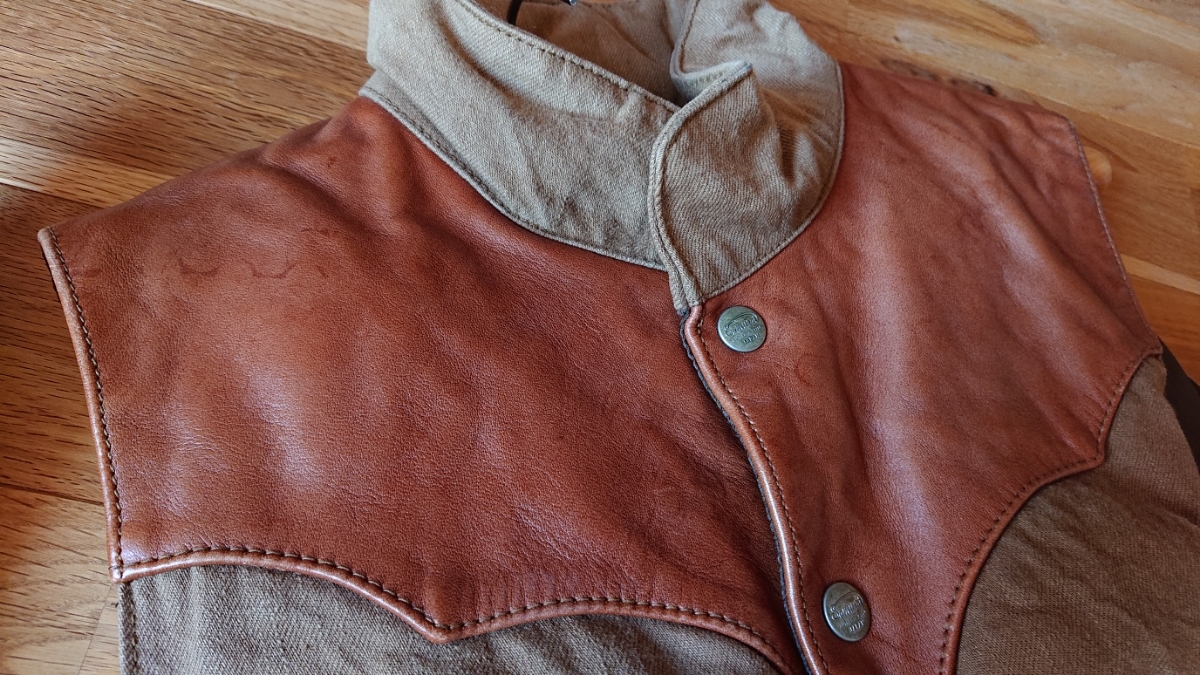 ☆サムライジーンズ 15周年 ダウンベスト SAMURAI JEANS カーキ×柿渋  