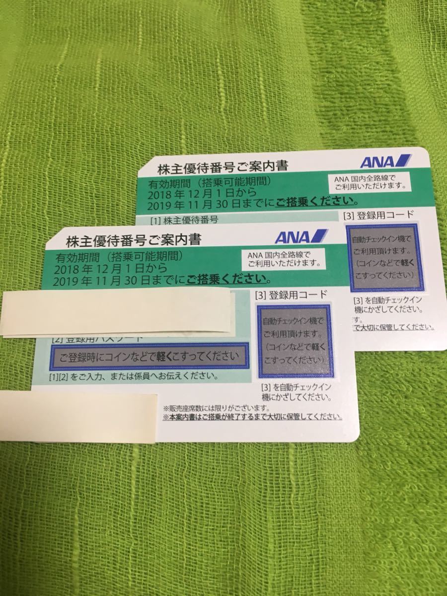 普通郵送料無料！ANA 全日空 株主優待券 2枚セット 有効期限 2019年 