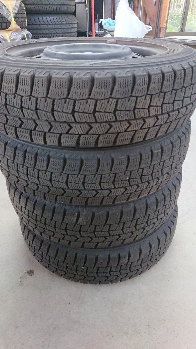  バリ山18年 155/65R14 DUNLOP WINTERMAXX スタッドレス 4本セット 黒鉄ホイール ワゴンR ミライース等(スタッドレスタイヤ)｜売買されたオークション情報、yahooの商品情報をアーカイブ公開 - オーク 4穴