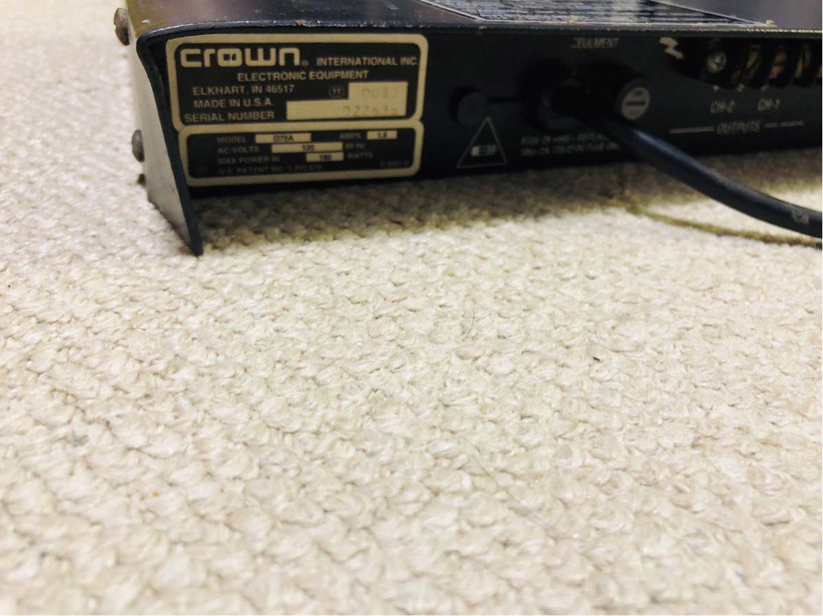 Crown D-75A 【動作品】 ☆動作未確認☆ CROWN D-75A パワーアンプ ジャンク品 【公式通販】