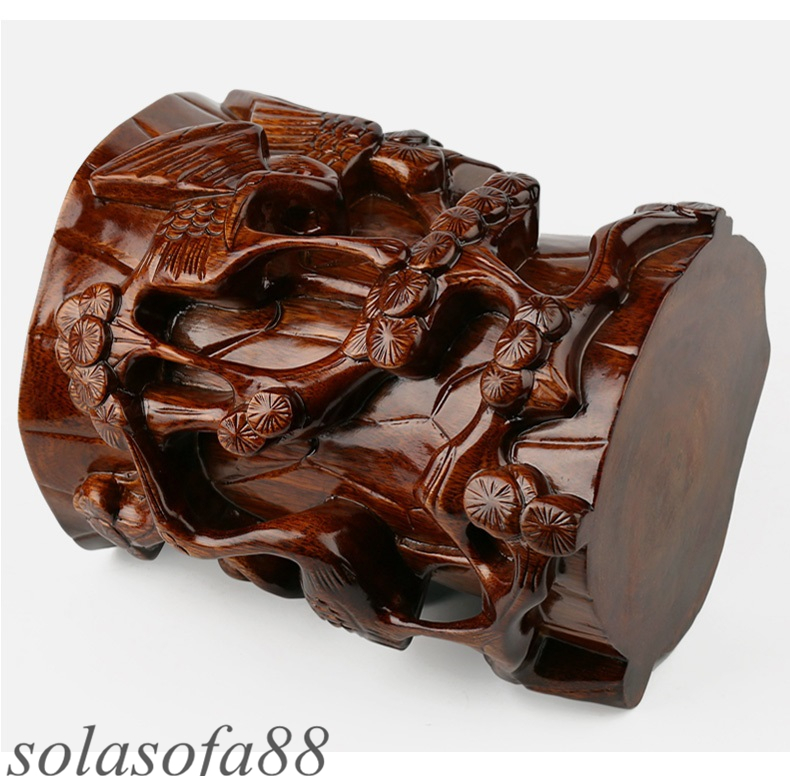 職人手作り製作 筆立て リグナムバイタ 紅木 松 ☆職人手作り製作☆ 筆