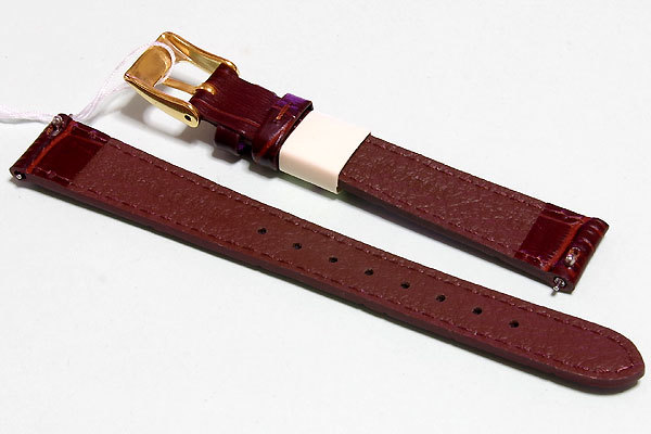 【送料無料】13mm幅 カシス AVALLON（アバロン）カーフ型押し ダークブラウン 簡単取り付けのクリッカー仕様_2