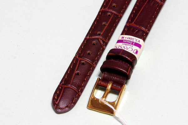 【送料無料】13mm幅 カシス AVALLON（アバロン）カーフ型押し ダークブラウン 簡単取り付けのクリッカー仕様_3