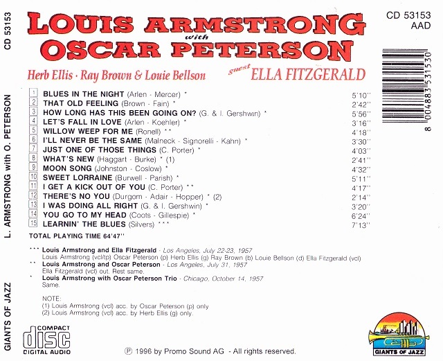 ★ 廃盤 ★ Oscar Peterson with Louis Armstrong ★ _5