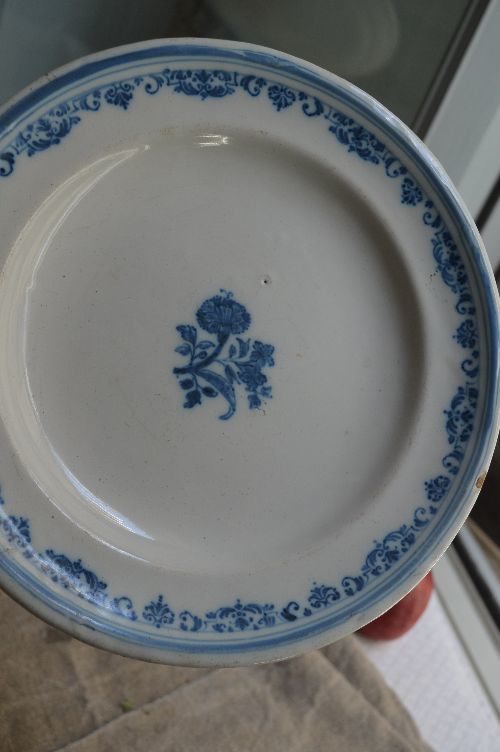 あんみつ姫さま専用 眺めの良いインディゴ花文皿 アンティーク 西洋民