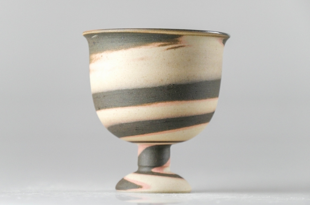 【幸】『四代徳田八十吉(順子)』造 九谷焼 リキュールグラス 共箱◆保証 酒器_2