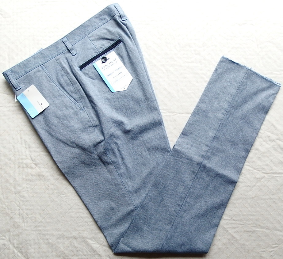 【最新作，限定セール】 CAFE SOHO ストレッチノータック 紺/白バーズアイ W79 定価8 629(Mサイズ)｜売買されたオークション情報、yahooの商品情報をアーカイブ公開 - オークファン Mサイズ