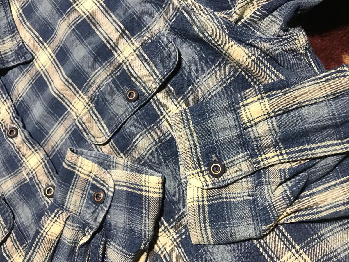 RRL ジョニーデップ着用 WRIGHT FLANNEL SHIRTSINDIGO DYE チェック