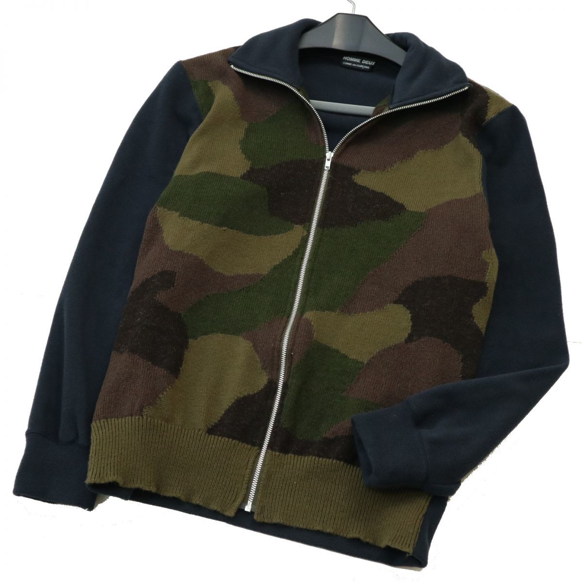 【定番人気，定番】 COMME des GARCONS HOMME DEUX コムデギャルソン オムドゥ 迷彩 カモフラ柄 ニット切替 フリース ブルゾン Sz.M位 メンズ c59td513(ジャンパー、ブルゾン)｜売買されたオークション情報、yahooの商品情報 男性用