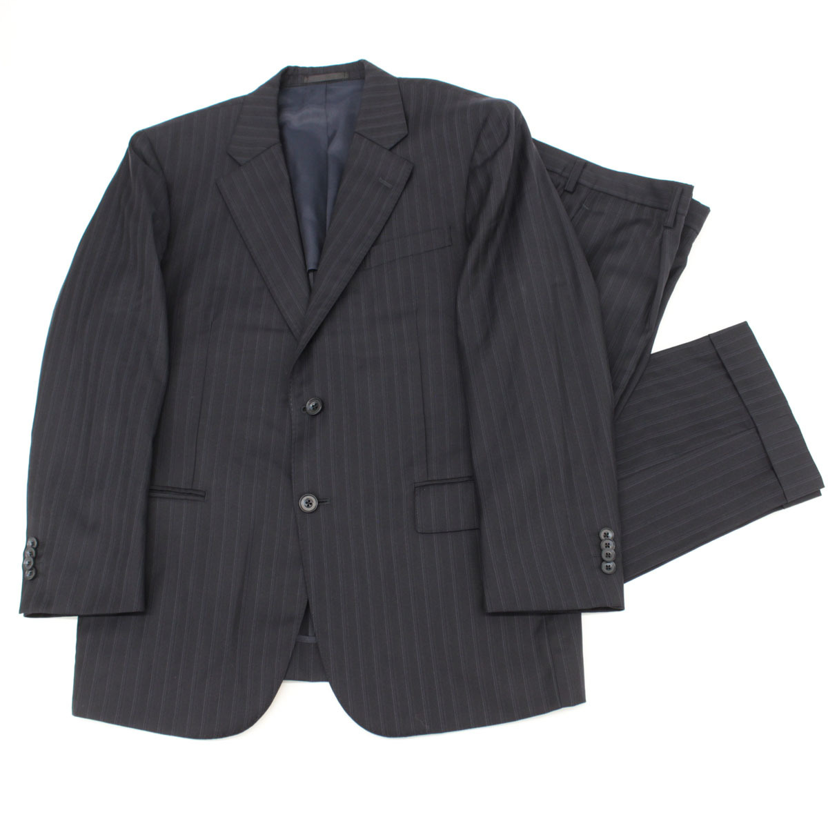 良好◇MOLTO BRAVO ストライプ柄シングルスーツ◇ navy/ネイビー