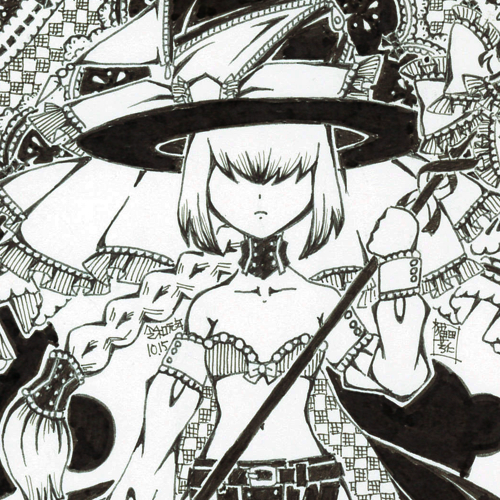 ペン画 同人手描きイラスト オリジナル 魔法少女 魔女 女の子 メカクレ 手描きイラスト 売買されたオークション情報 Yahooの商品情報をアーカイブ公開 オークファン Aucfan Com