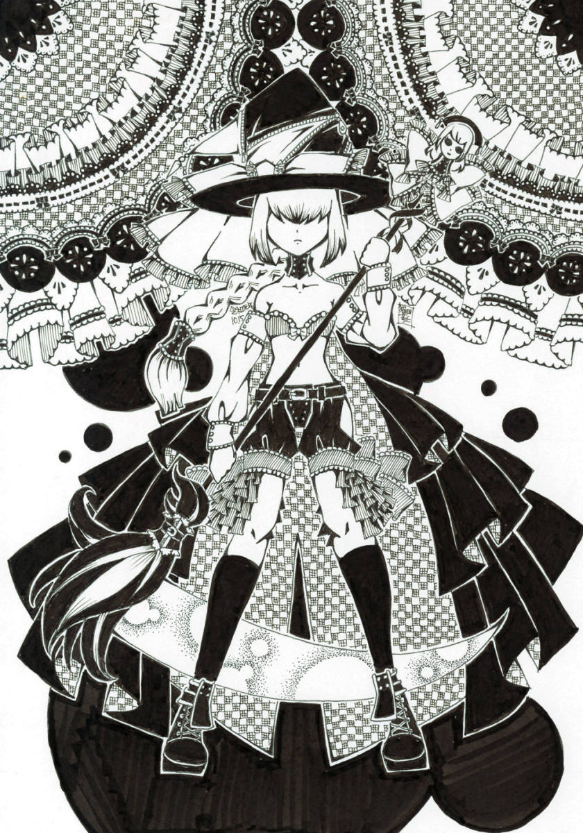 送料無料 同人手描きイラスト オリジナル フリル ベレー 女の子 年間定番 オリジナル