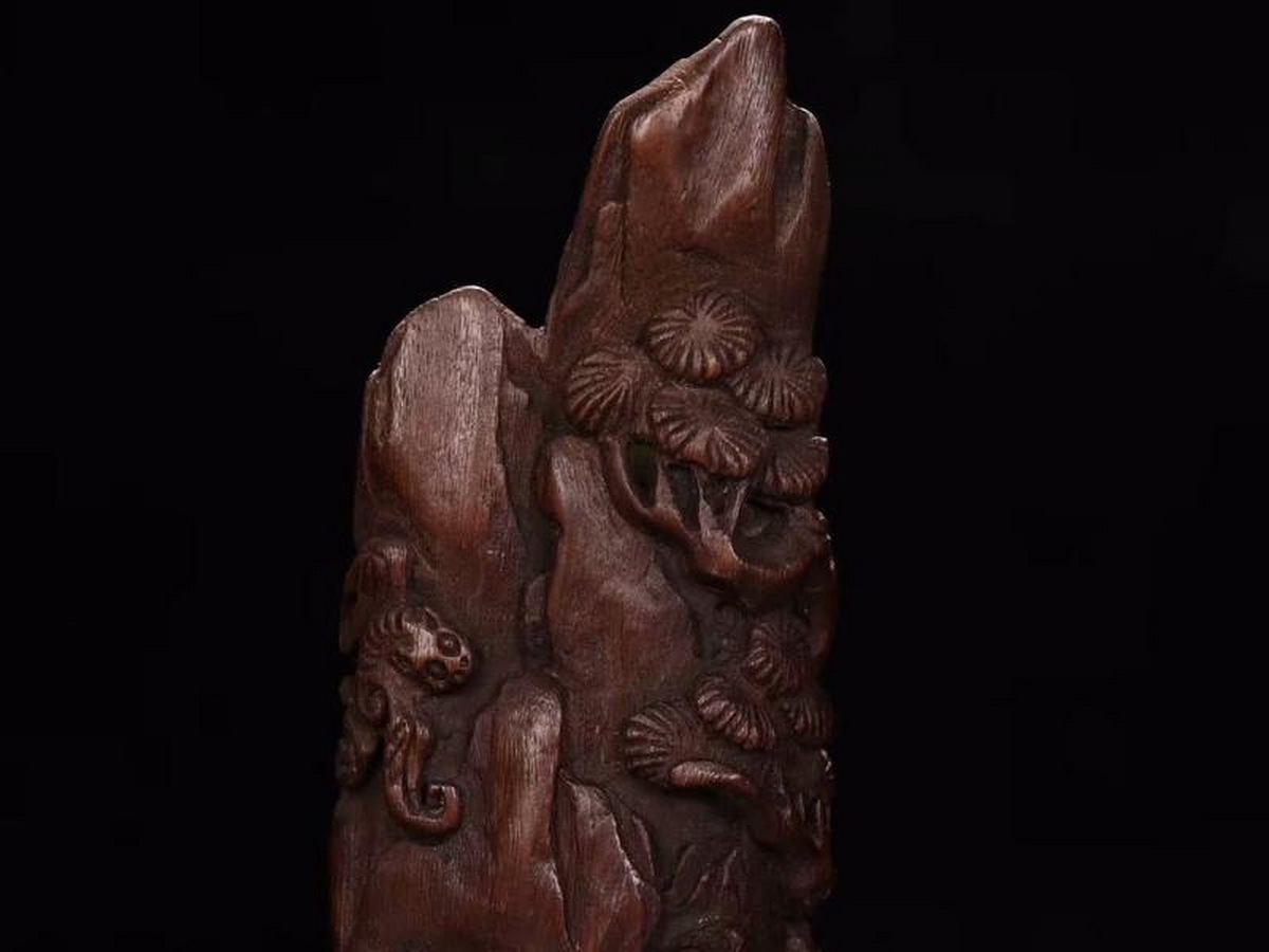 置物 古銅彫 極細工 博山爐 拓金 古銅製 明時代 永し