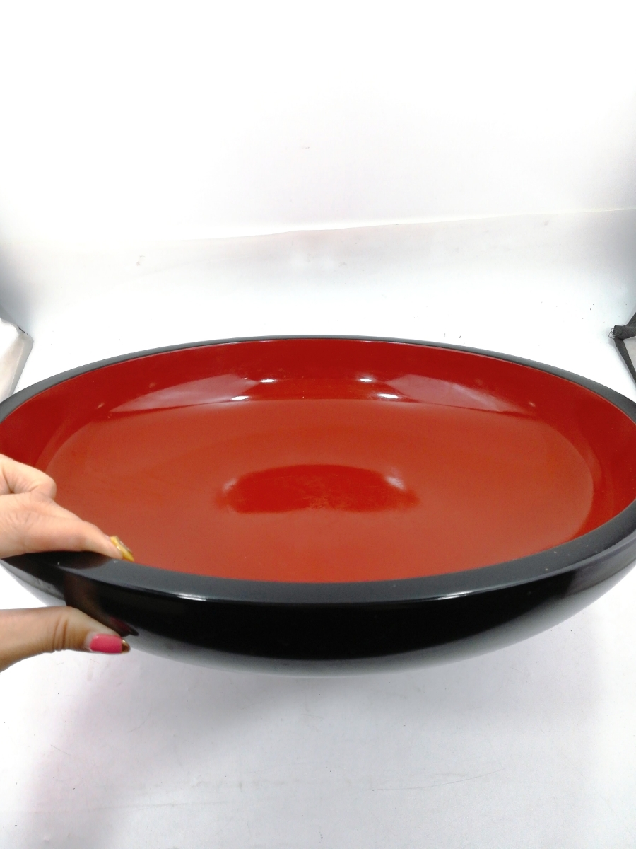 蕎麦打ち　尺六捏ね鉢　黒内朱　うどん·蕎麦切り包丁 蕎麦打ち 尺六捏ね鉢 黒内朱 うどん·蕎麦切り包丁