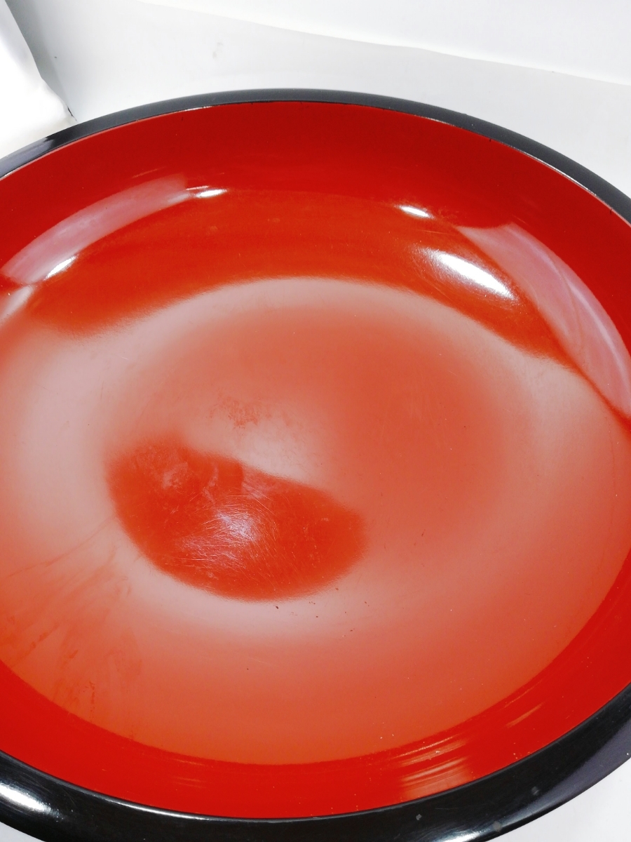 未使用 こね鉢 外黒内朱 16寸 そば うどん パン 60157_1.jpg