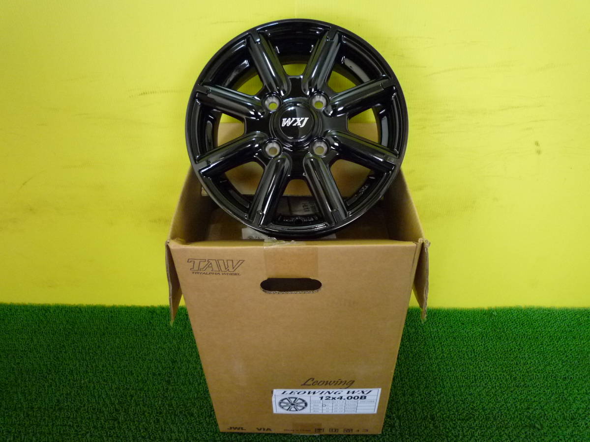 H1380 新品 在庫処分 レオウイング WXJ 12 x 4B +43 4H 100 ブラック 黒 4本 4J キャリー ハイゼット アクティ サンバー 軽トラ 軽バン K
