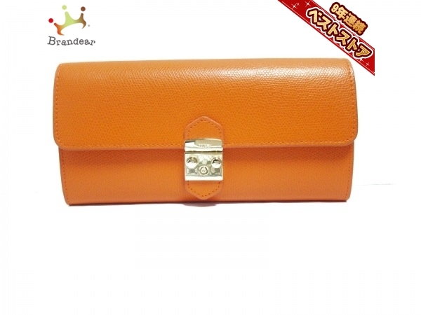 フルラ FURLA 長財布 レザー オレンジ 美品 財布 【公式通販】