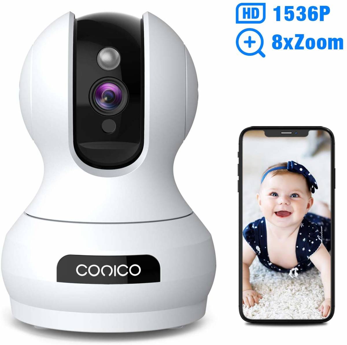 へん 新品☆ネットワークカメラ 防犯カメラ WIFIカメラ 300万画素 ベビー