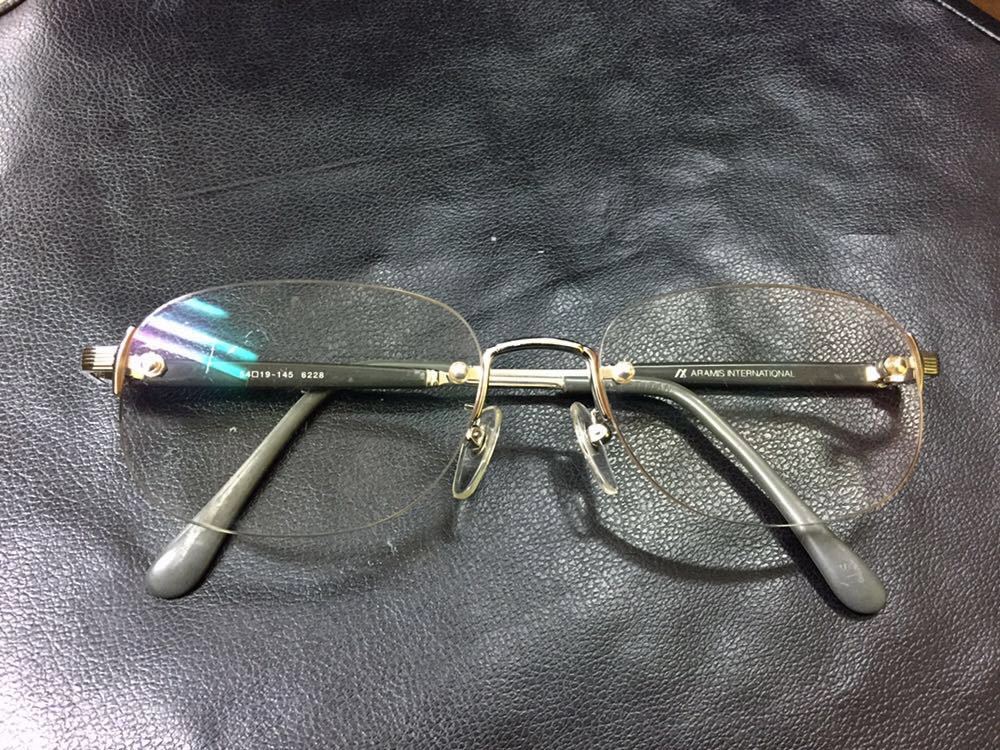 ☆アラミスインターナショナル リムレス 度入メガネ 6107 56◻︎16