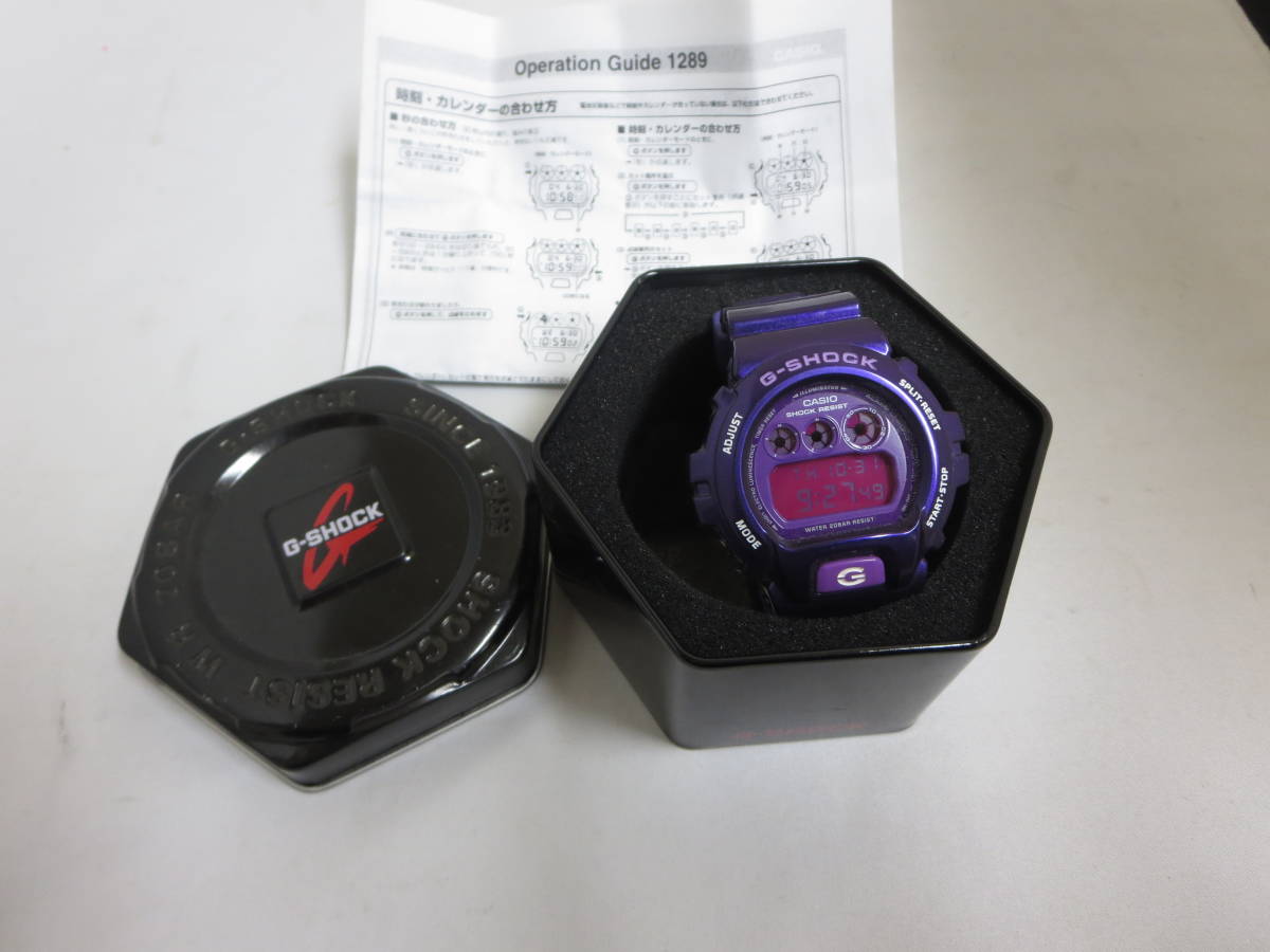 中古良品 CASIO G-SHOCK DW-6900CC パープル 紫 クレイジーカラーズ