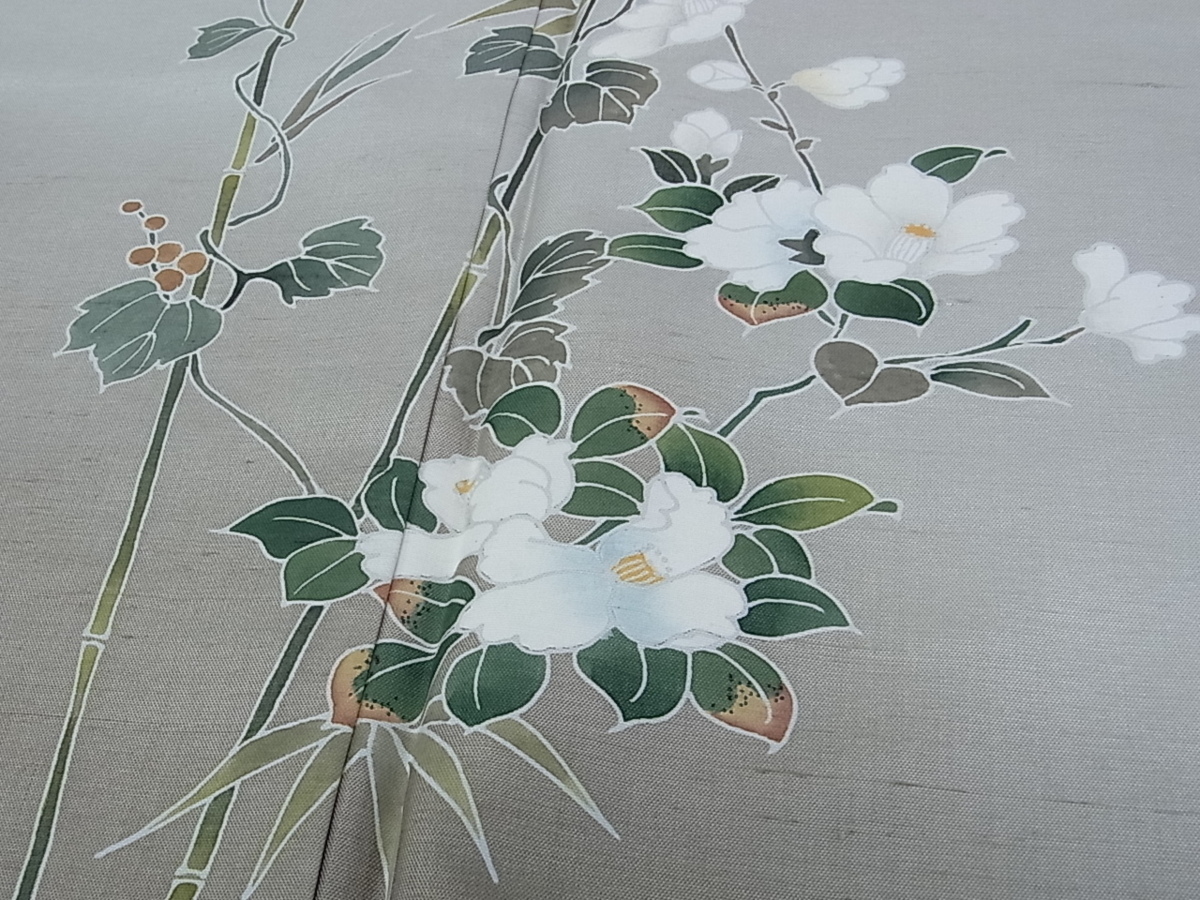 訪問着 正絹 暈し染め 着物屋こころ□訪問着 螺鈿 吉祥草花文 金銀彩