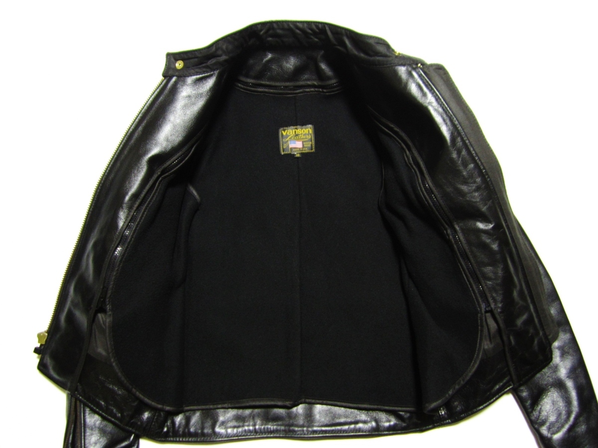 超美品 VANSON MODEL A バンソン シングル ライダース ジャケット 36 