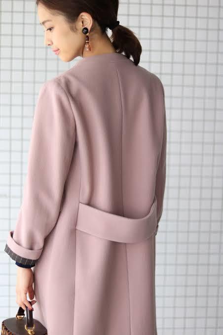 美品 2017aw iena slobe Vネックノーカラー コート ◇ 40 ウール 