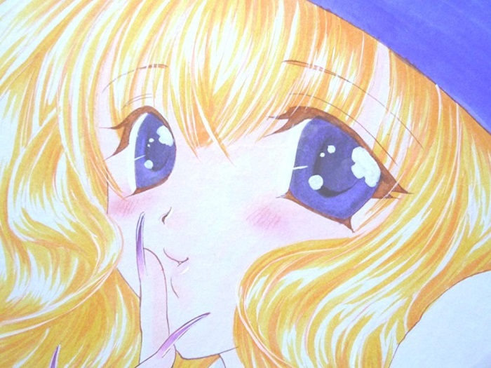 手描きイラスト色紙 ヤミと帽子と本の旅人 リリス(手描きイラスト