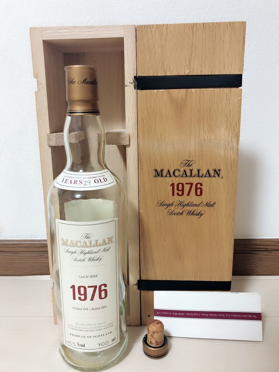 The MACALLAN 1976 木箱入り 空箱 空瓶/木箱】マッカラン1976空瓶空ボトル木箱付き 日本 飲料 【公式通販】